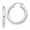 Sterling Silver 4mm Round Hoop Earrings