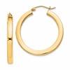 Sterling Silver Flash Gold-plated 3x30mm Square Tube Hoop Earrings
