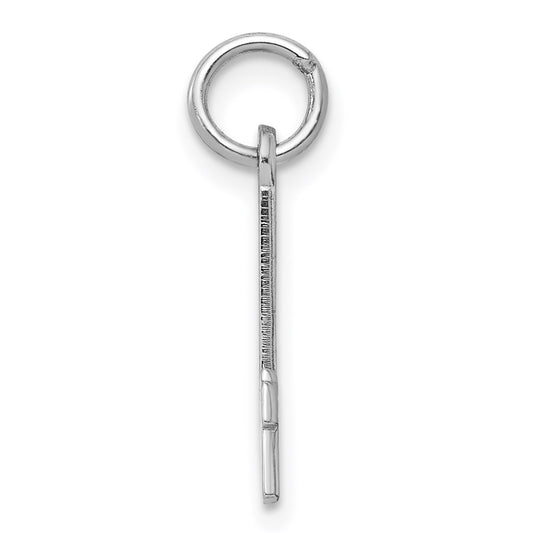 Sterling Silver/Rhodium-plated Elongated Polished Number 4 Charm
