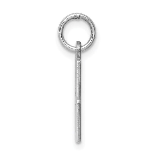 Sterling Silver/Rhodium-plated Elongated Polished Number 8 Charm