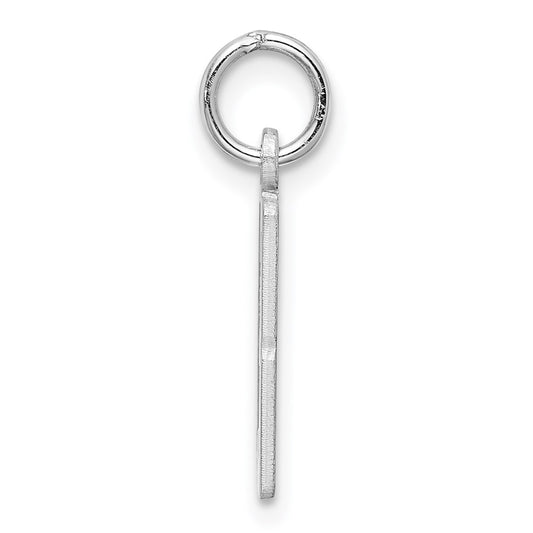 Sterling Silver/Rhodium-plated Elongated Number 13 Charm