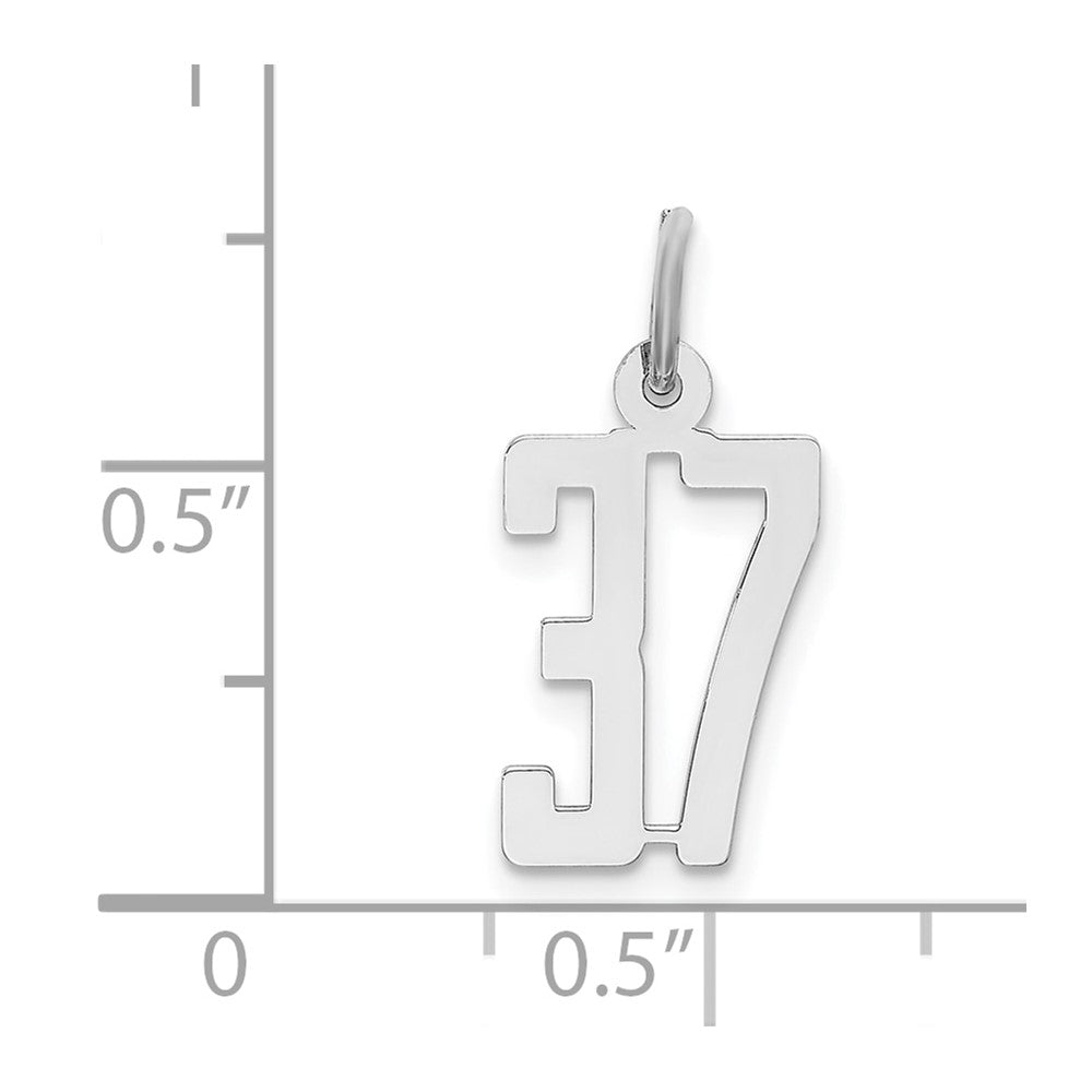 Sterling Silver/Rhodium-plated Elongated Number 37 Charm