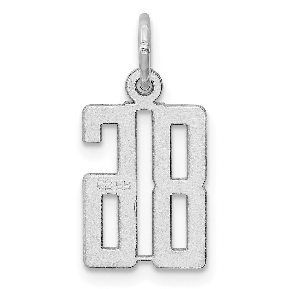 Sterling Silver/Rhodium-plated Elongated Number 86 Charm