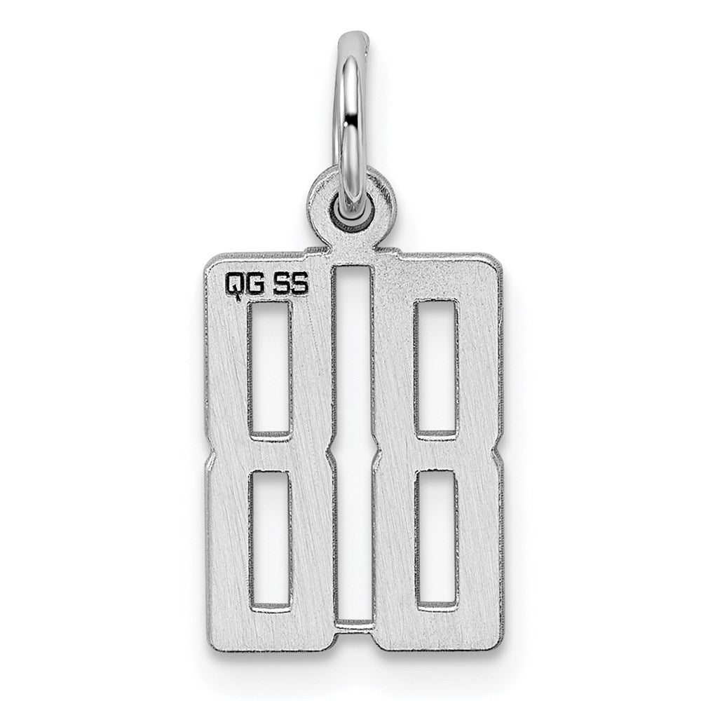 Sterling Silver/Rhodium-plated Elongated Number 88 Charm