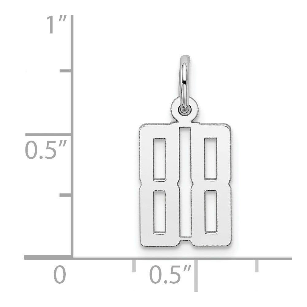 Sterling Silver/Rhodium-plated Elongated Number 88 Charm