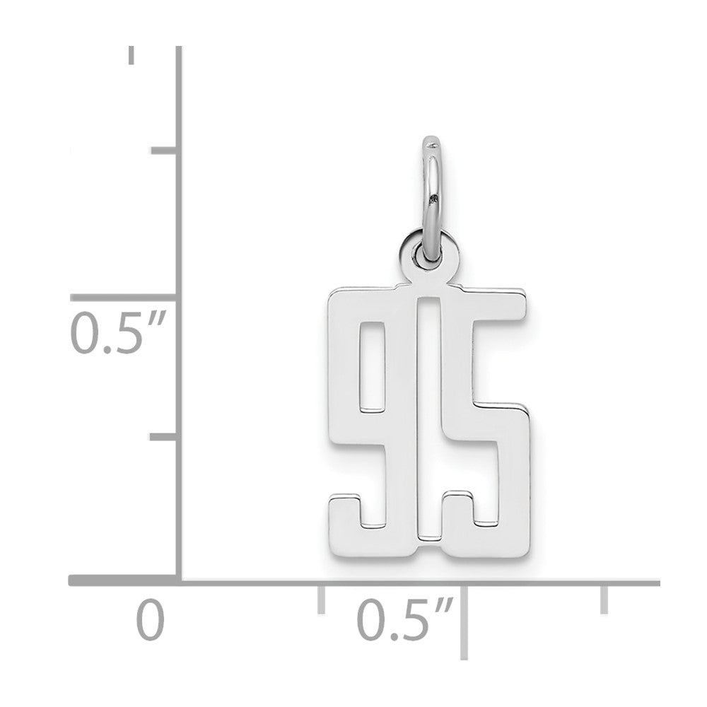 Sterling Silver/Rhodium-plated Elongated Number 95 Charm