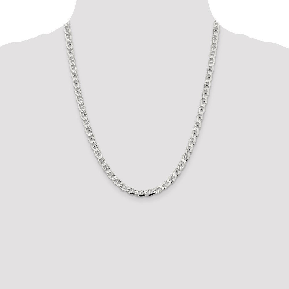 Sterling Silver 5.7mm D/C Flat Anchor Curb Chain