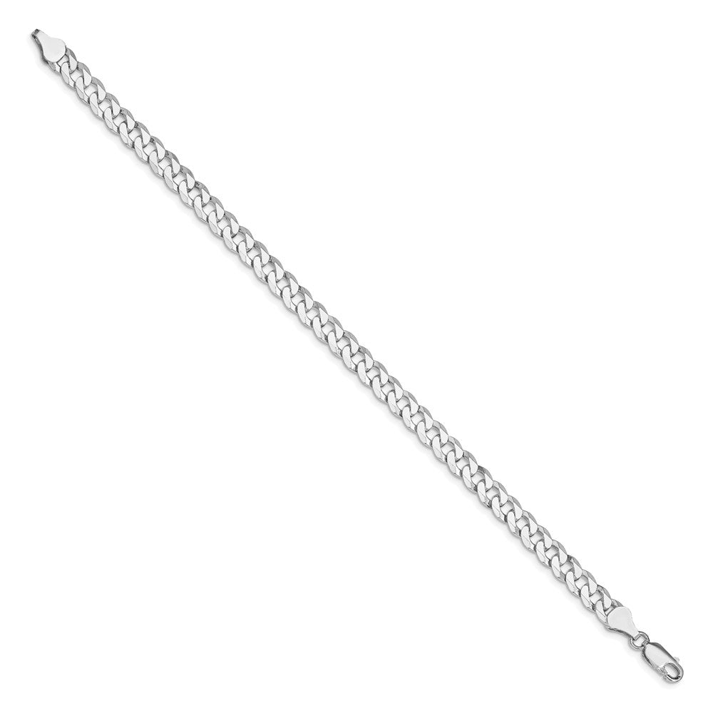 Sterling Silver Rhodium-plated 6mm Beveled Curb Chain