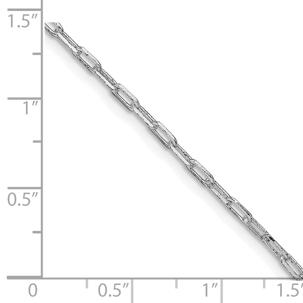 Sterling Silver Rhodium-plated 2mm Elongated Open Link Chain