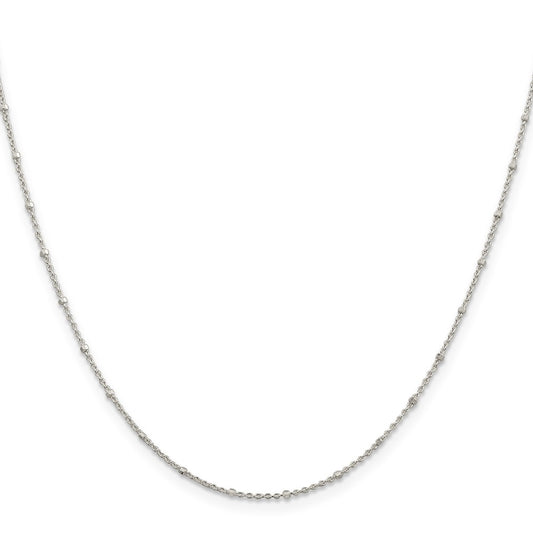 Sterling Silver 1.25mm Rolo with Beads Chain