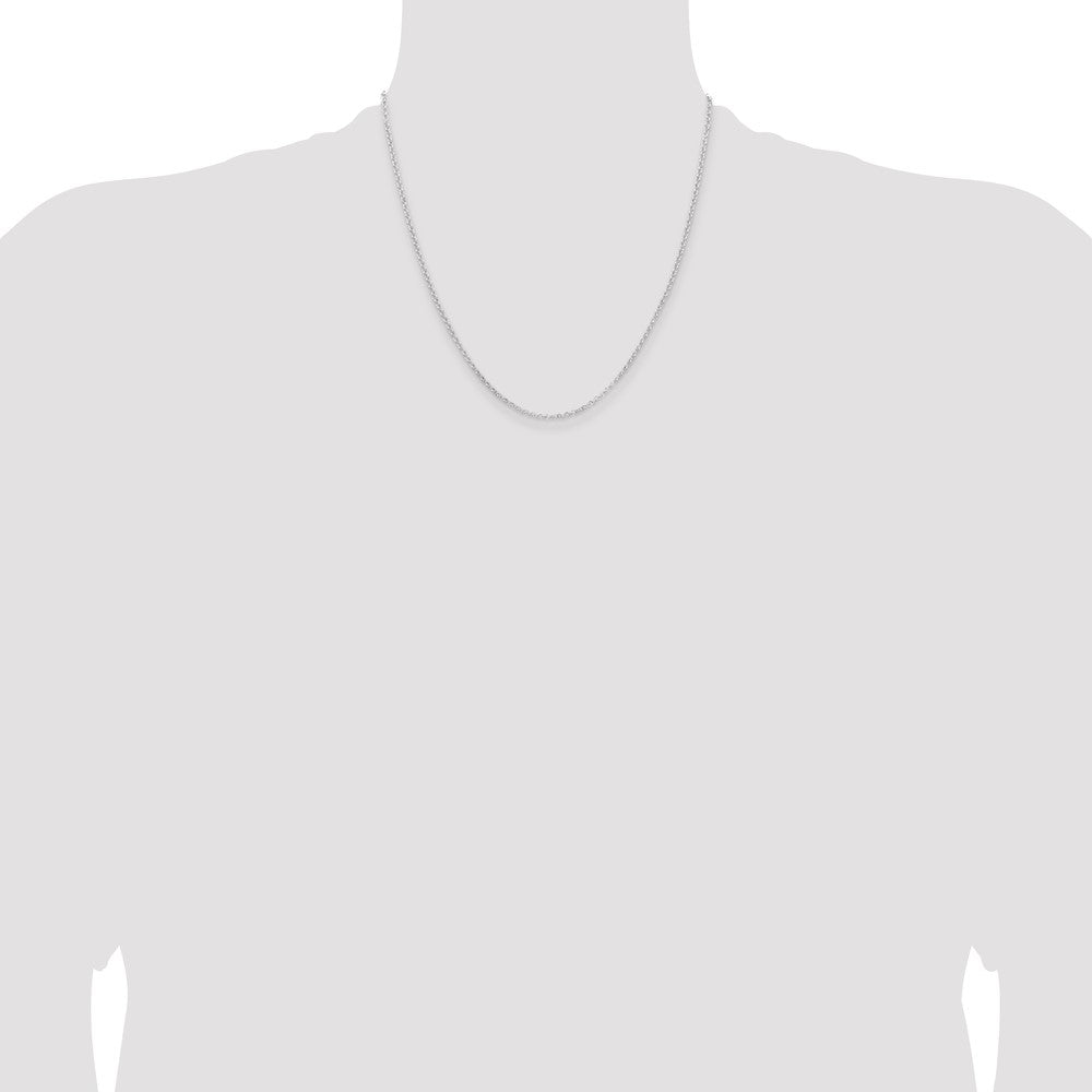 Sterling Silver Rhodium-plated 2mm Rolo Chain