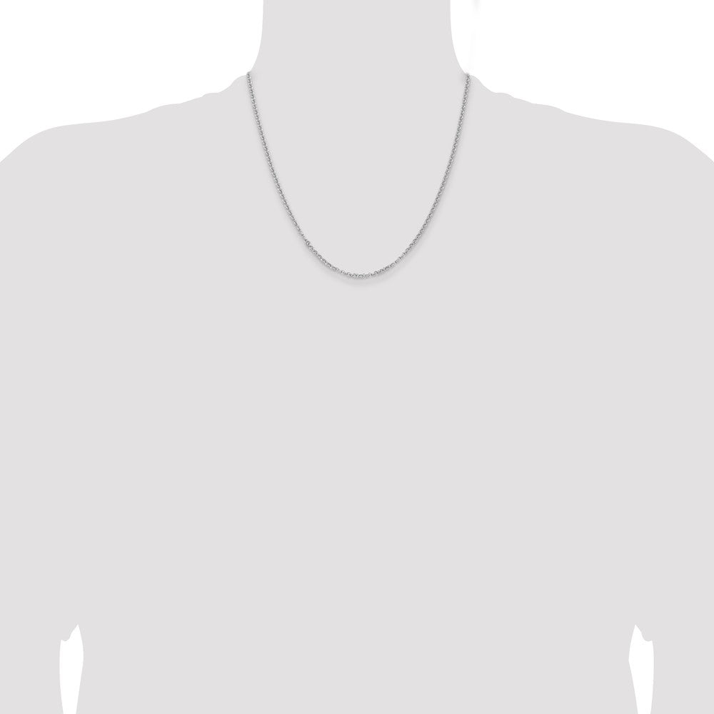 Sterling Silver Rhodium-plated 2.8mm Rolo Chain