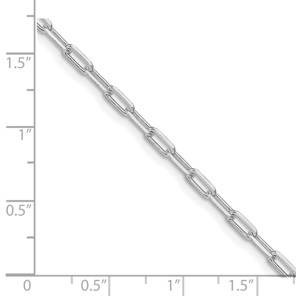 Sterling Silver Rhodium-plated 2.75mm Elongated Open Link Chain
