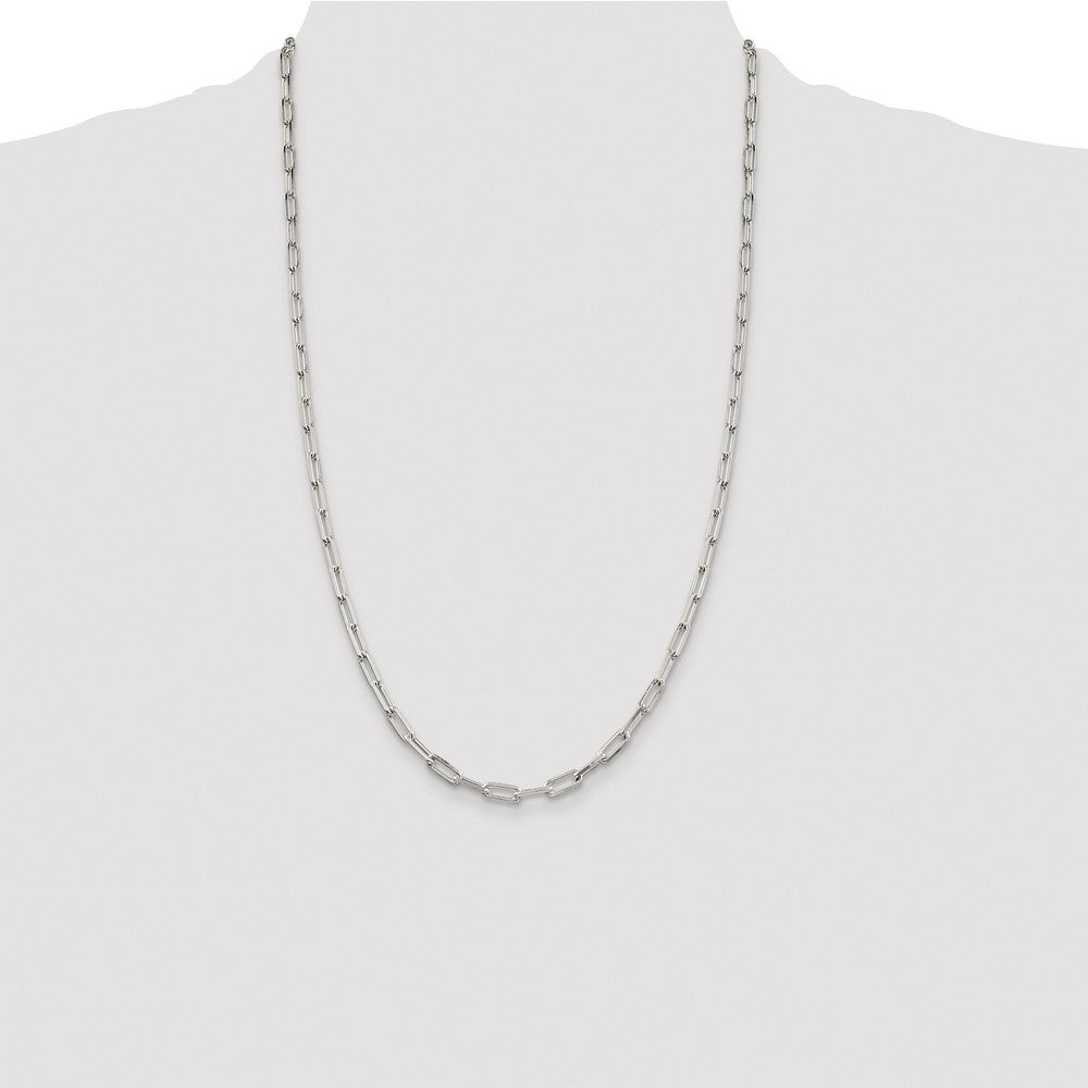 Sterling Silver Rhodium-plated 4.25mm Elongated Open Link Chain