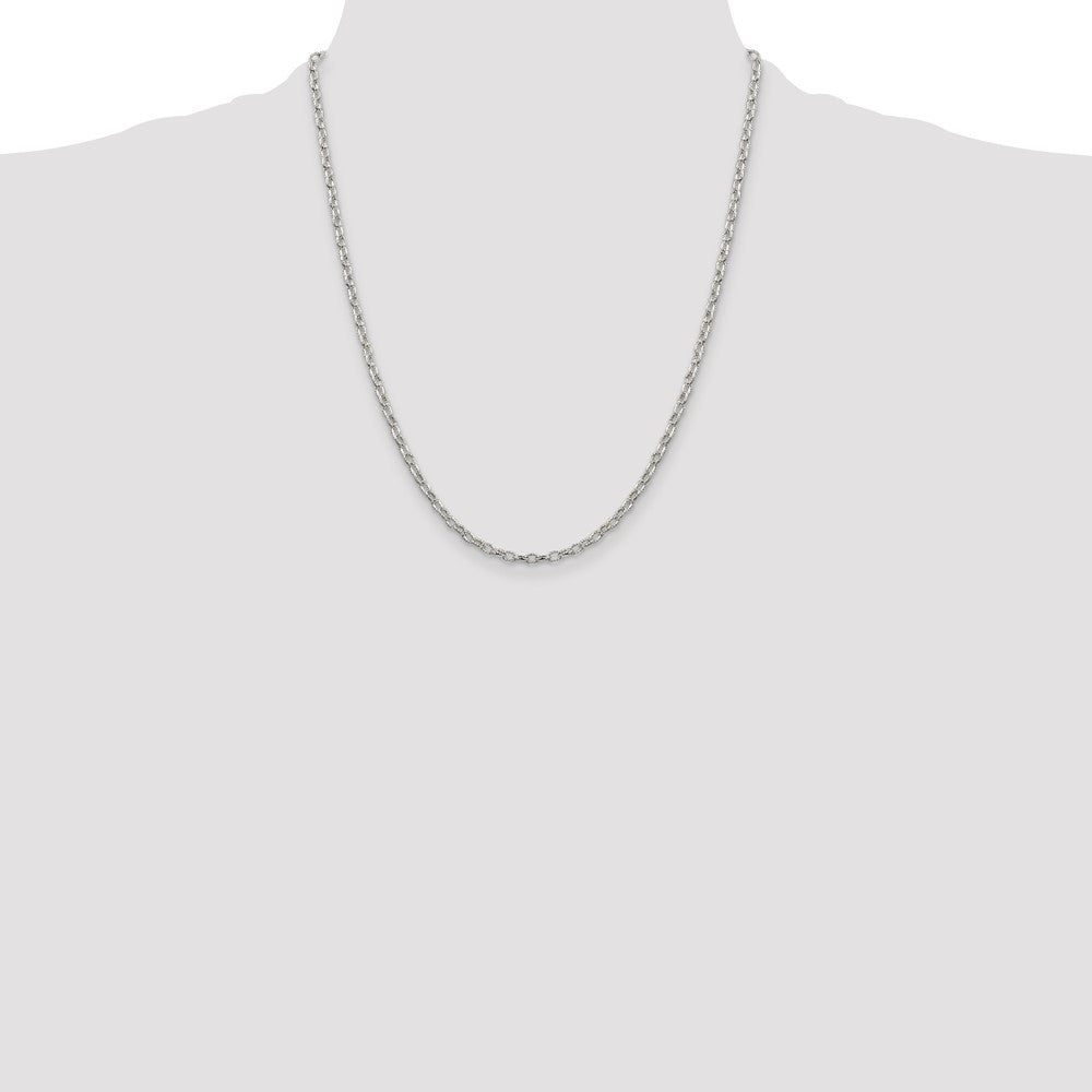 Sterling Silver 3mm Fancy Patterned Rolo Chain