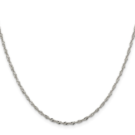 Sterling Silver 2mm Singapore Chain Anklet