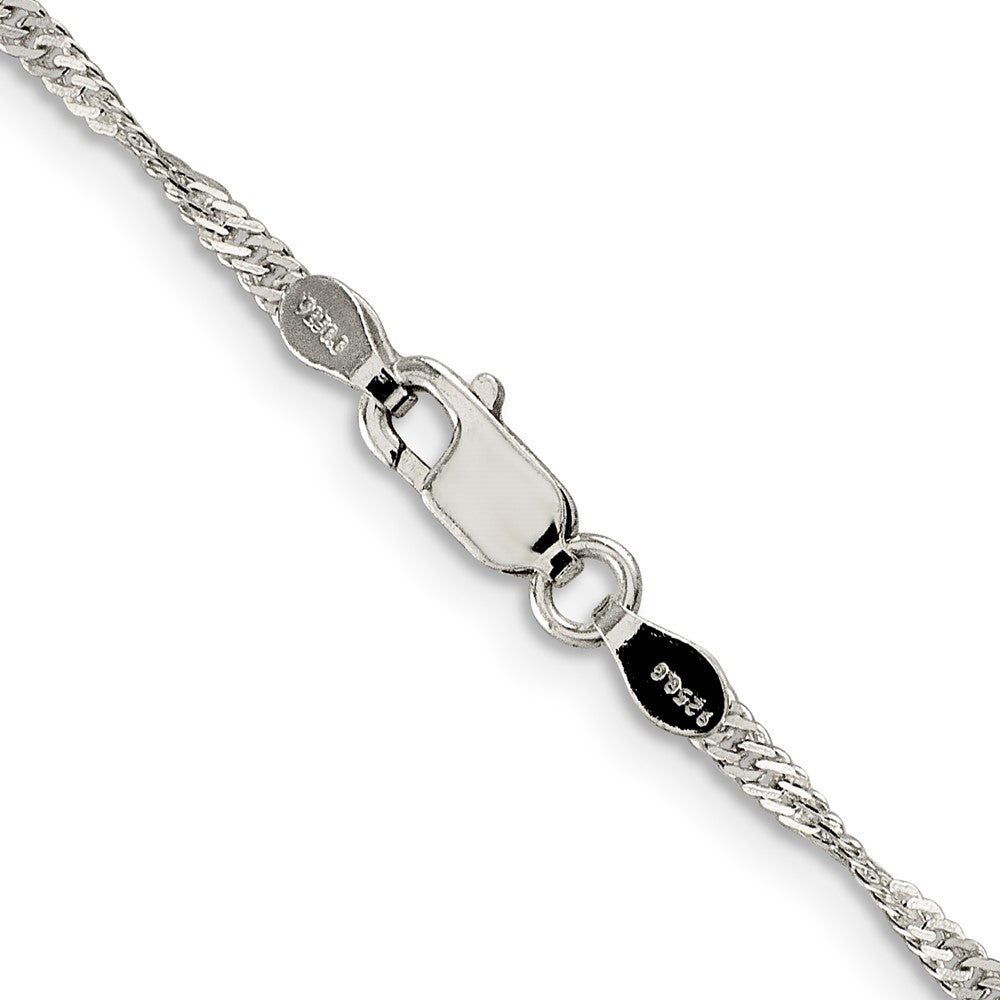 Sterling Silver 2mm Singapore Chain Anklet