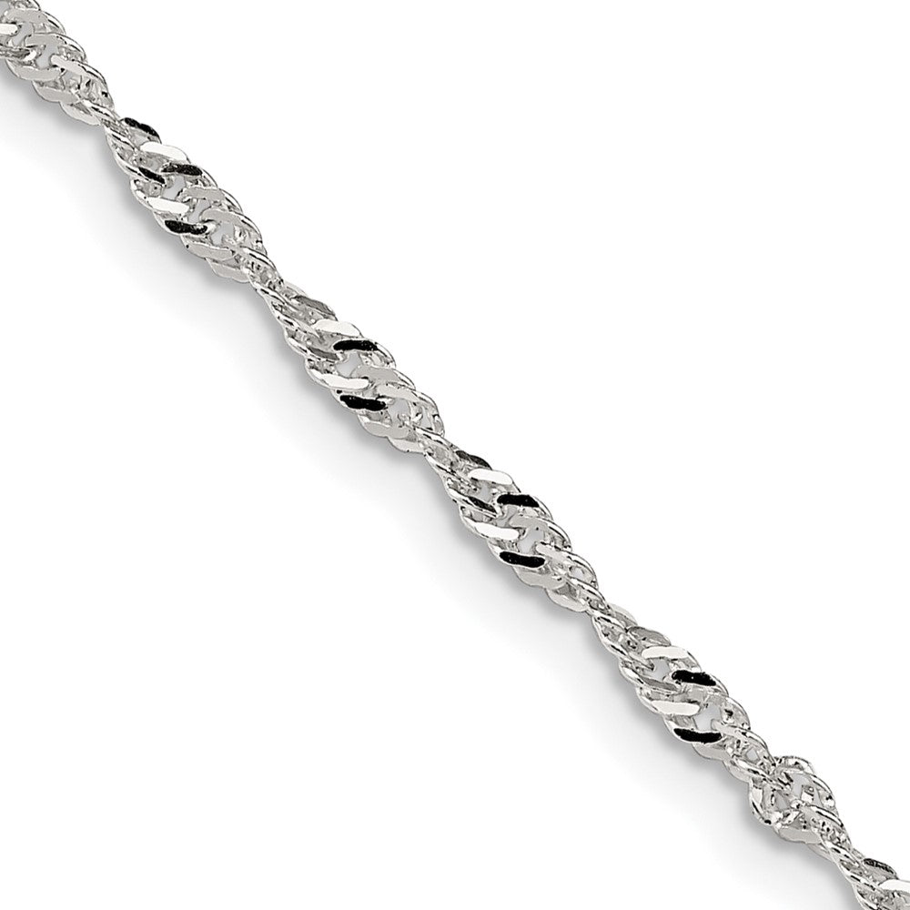 Sterling Silver 2mm Singapore Chain Anklet