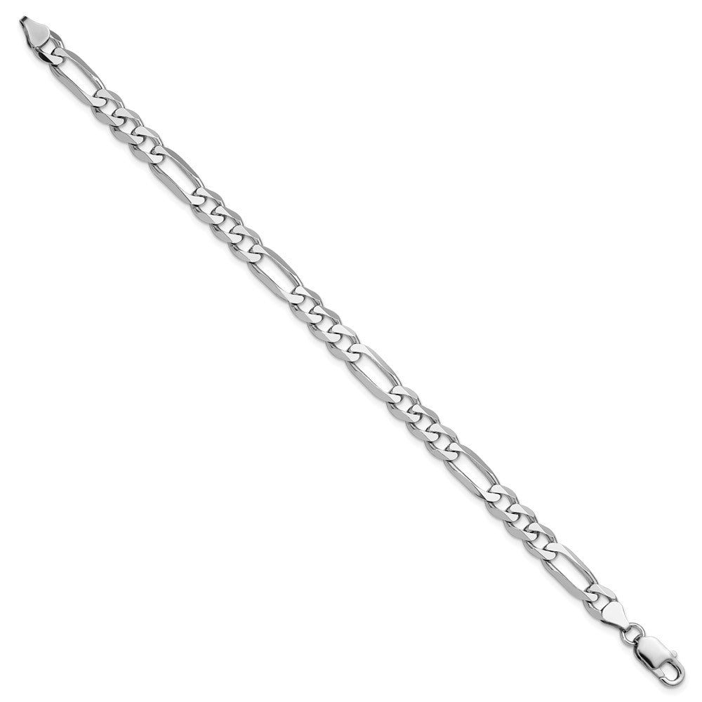 Sterling Silver Rhodium-plated 7.5mm Figaro Chain