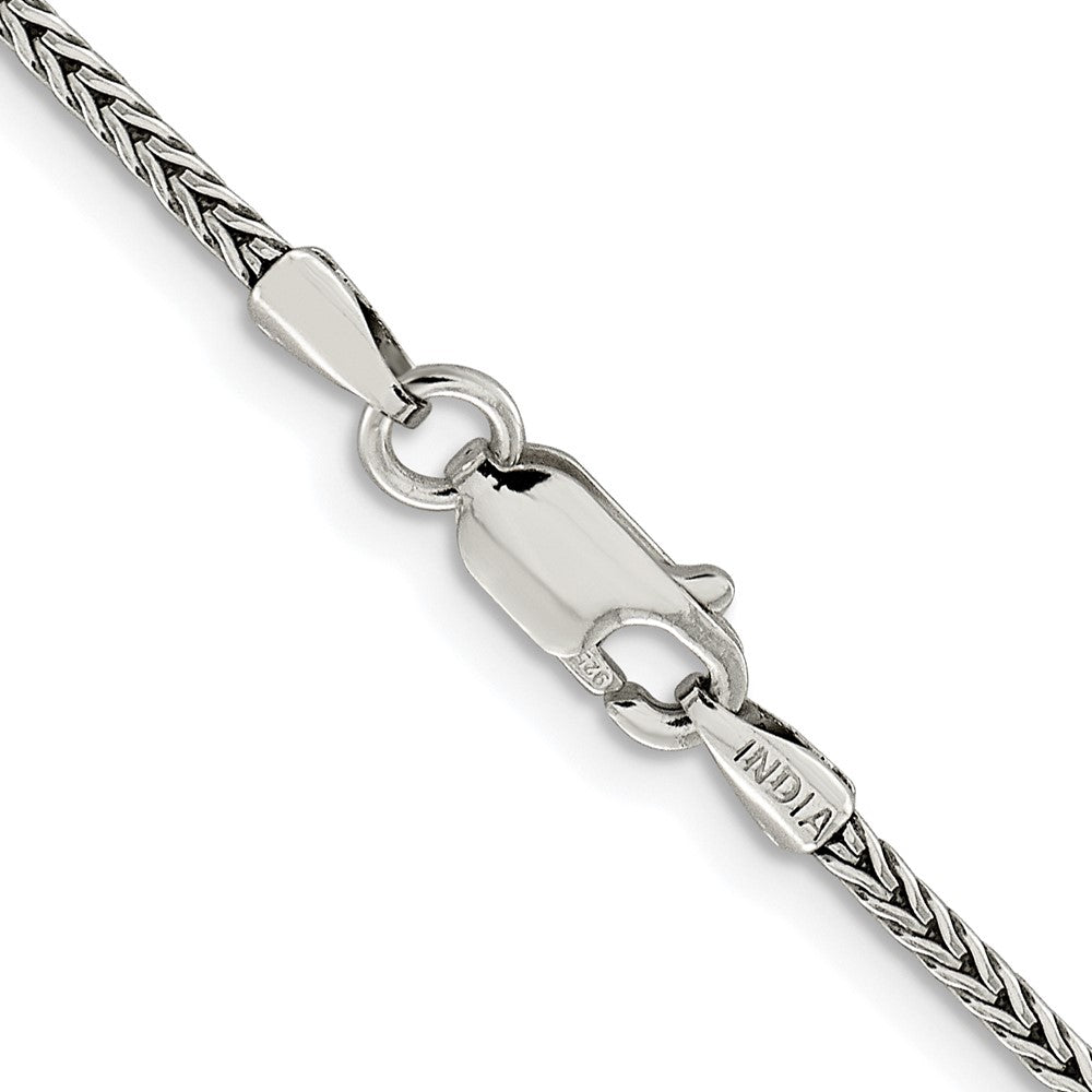 Sterling Silver Rhodium-plated 2mm Diamond-cut Round Franco Chain