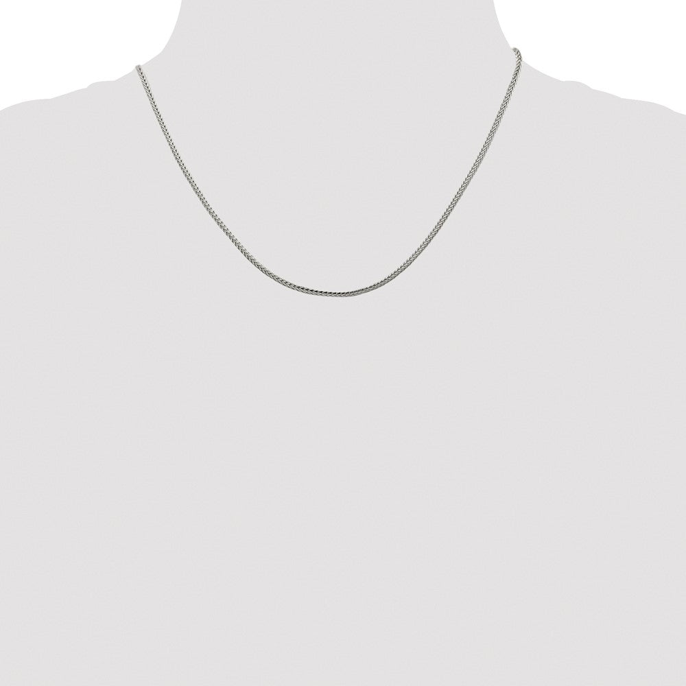 Sterling Silver Rhodium-plated 2mm Diamond-cut Round Franco Chain
