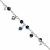 Sterling Silver 9 inch Shadow Crystal & Lapis Anklet
