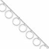 Sterling Silver Dangle Circles Anklet