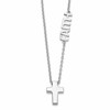 Sterling Silver Rhodium-plated FAITH w/Cross Necklace
