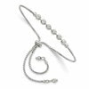 Sterling Silver Rhodium-plated Diamond-cut Beaded Adjustable Bracelet