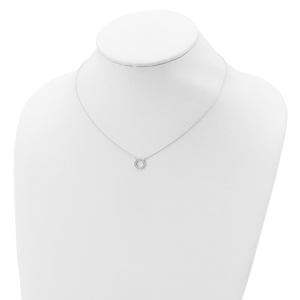 Sterling Silver CZ Circle Necklace