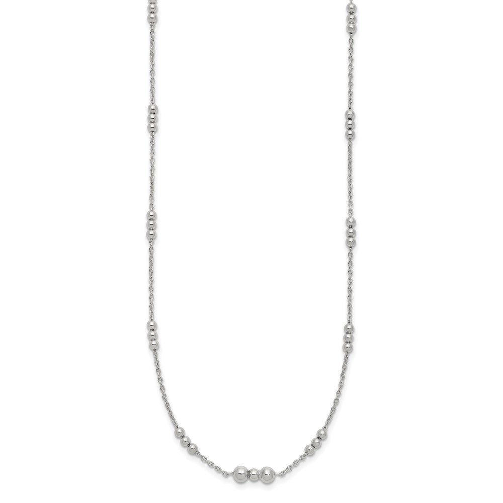Sterling Silver Polished Beaded Necklace