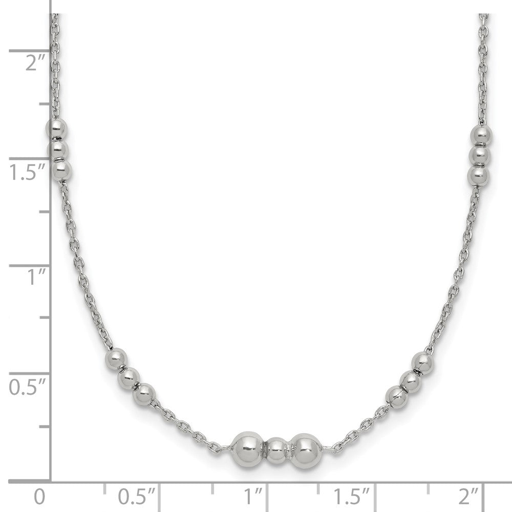 Sterling Silver Polished Beaded Necklace