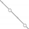 Sterling Silver Rhodium-plated Rings and Beads 9 inch Plus 1 inch Extender - Total 10 inch Anklet