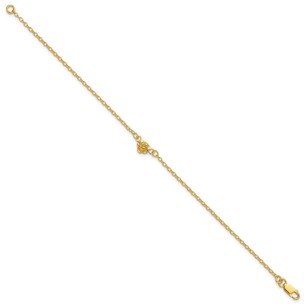 Affordable Expressions Sterling Silver Gold-tone Flower Charm 9 Inch Anklet
