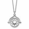 Sterling Silver Rhodium-plated Sun Front/Moon and Star Back Reversible Spinning Pendant 18 inch Necklace