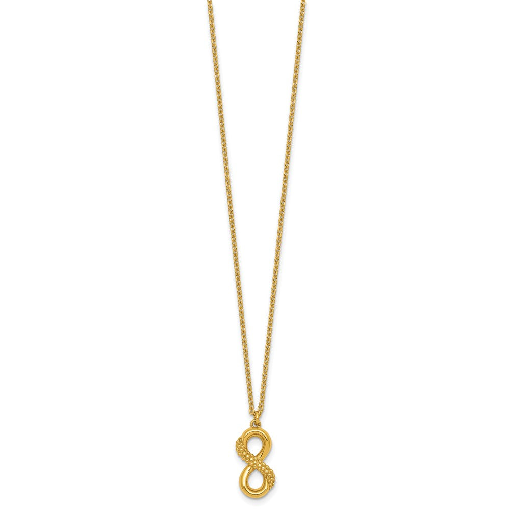 Affordable Expressions Sterling Silver Gold-tone Polished and Textured Infinity16 Inch Necklace
