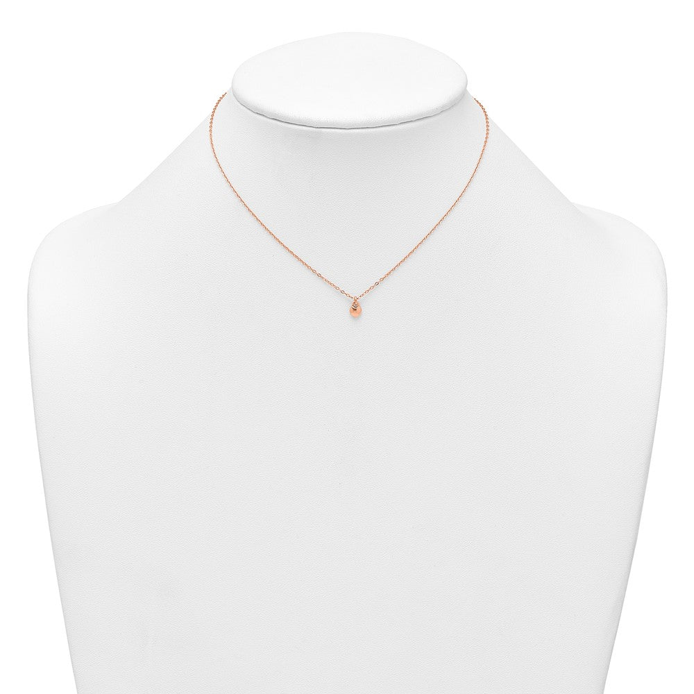 Sterling Silver Rose-tone Polished Heart Childrens 14 inch Necklace