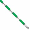 Sterling Silver Rhodium-plated Polished Jade Bars 8 Inch Bracelet