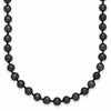 Sterling Silver Rhodium-plated 4-5mm Black Near-Round Freshwater Cultured Pearl 16 inch Necklace