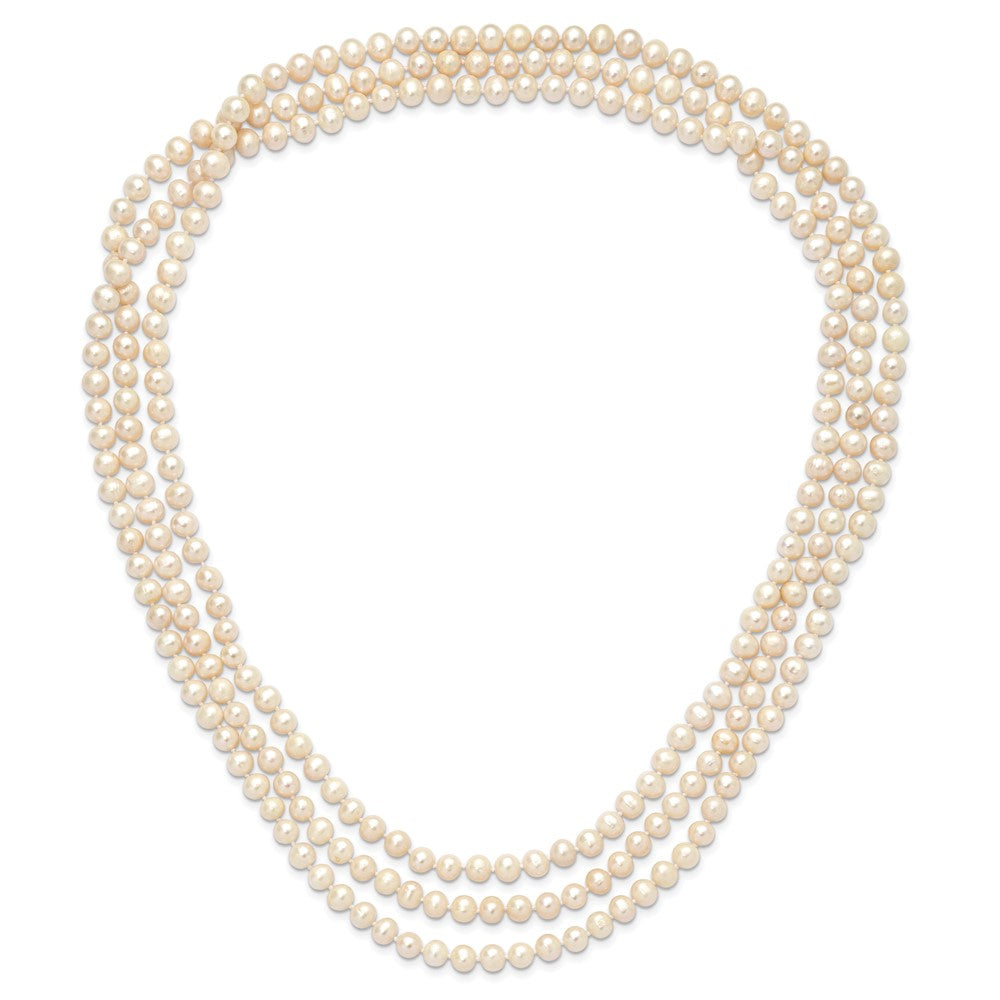 7-8mm White Near-Round Freshwater Cultured Pearl 76 inch Slip on Necklace