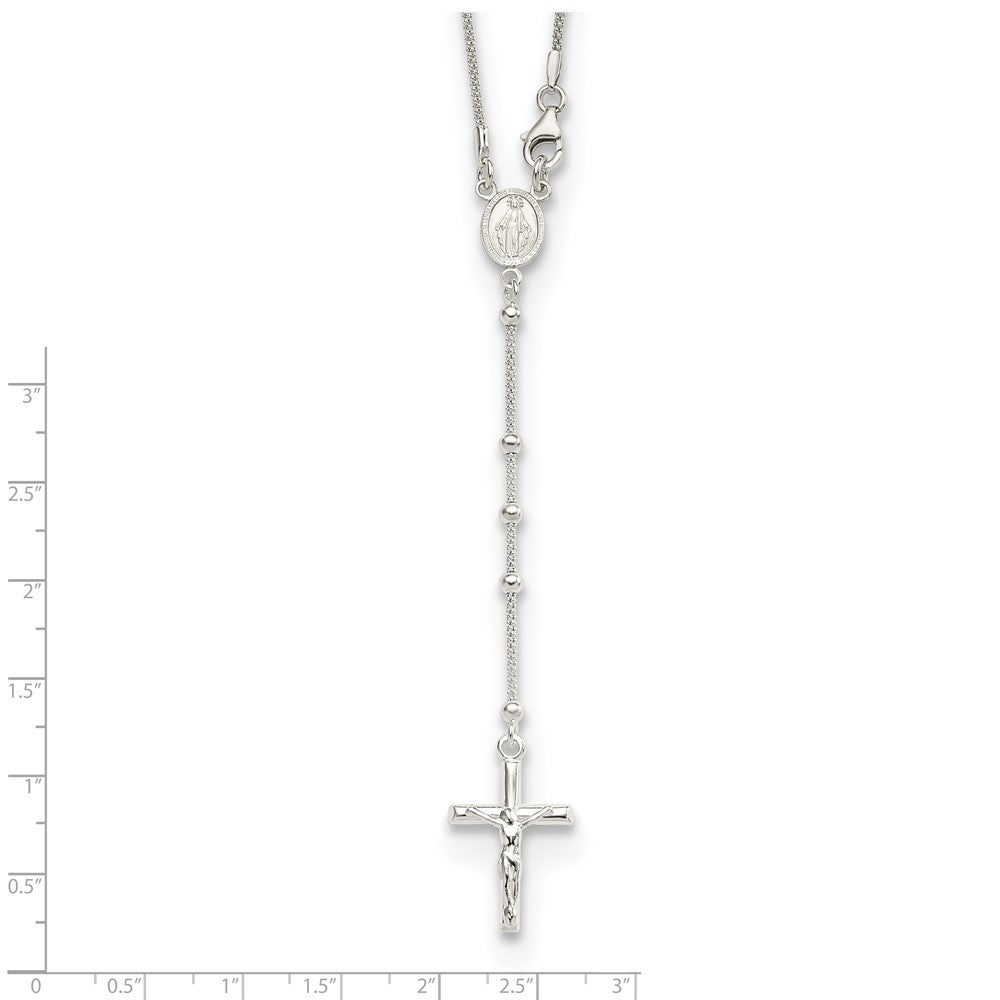 Sterling Silver 24in Rosary Necklace