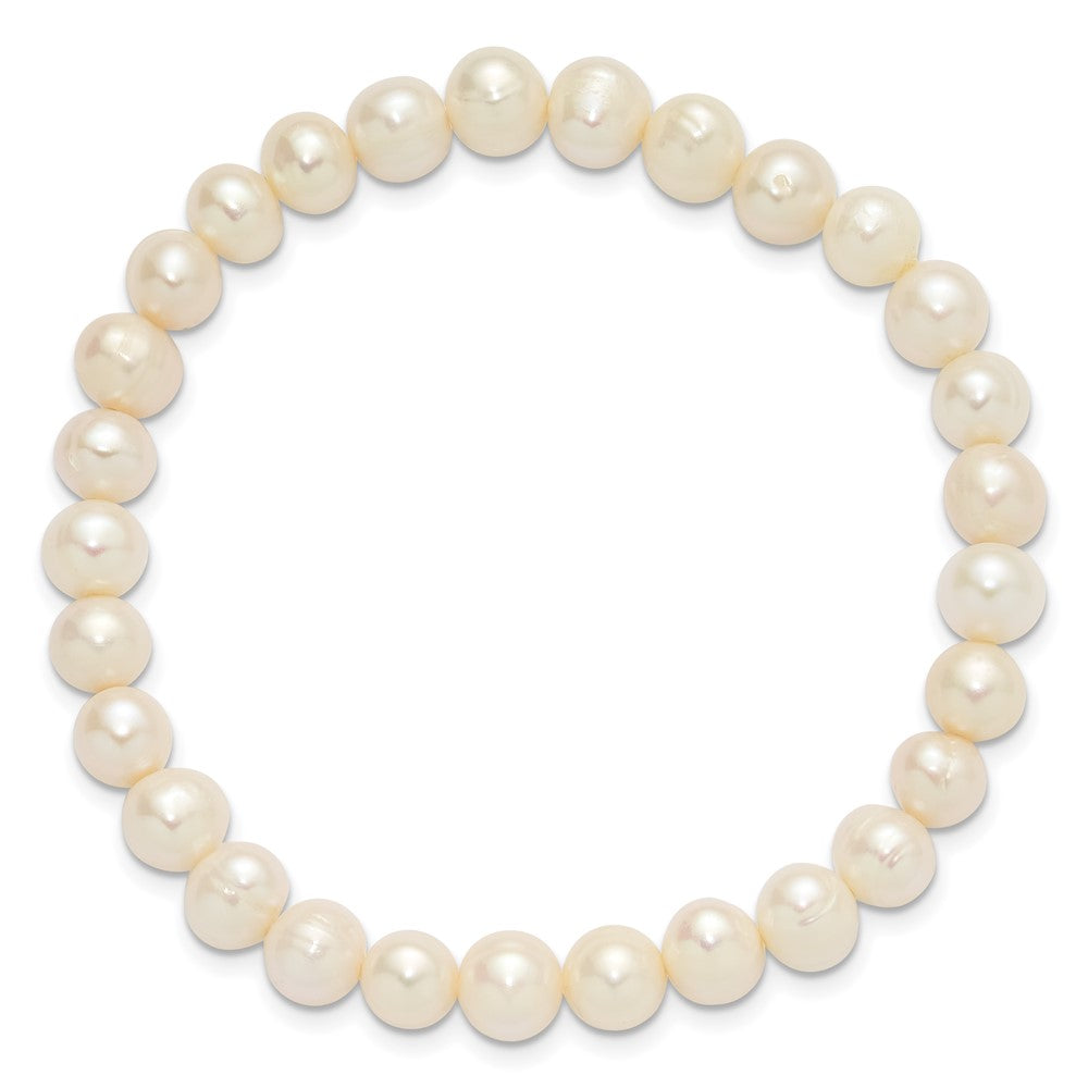 7-8mm Semi-Round Grey/White/Black/Red/Green Freshwater Cultured Pearl Stretch 5-Bracelet Set