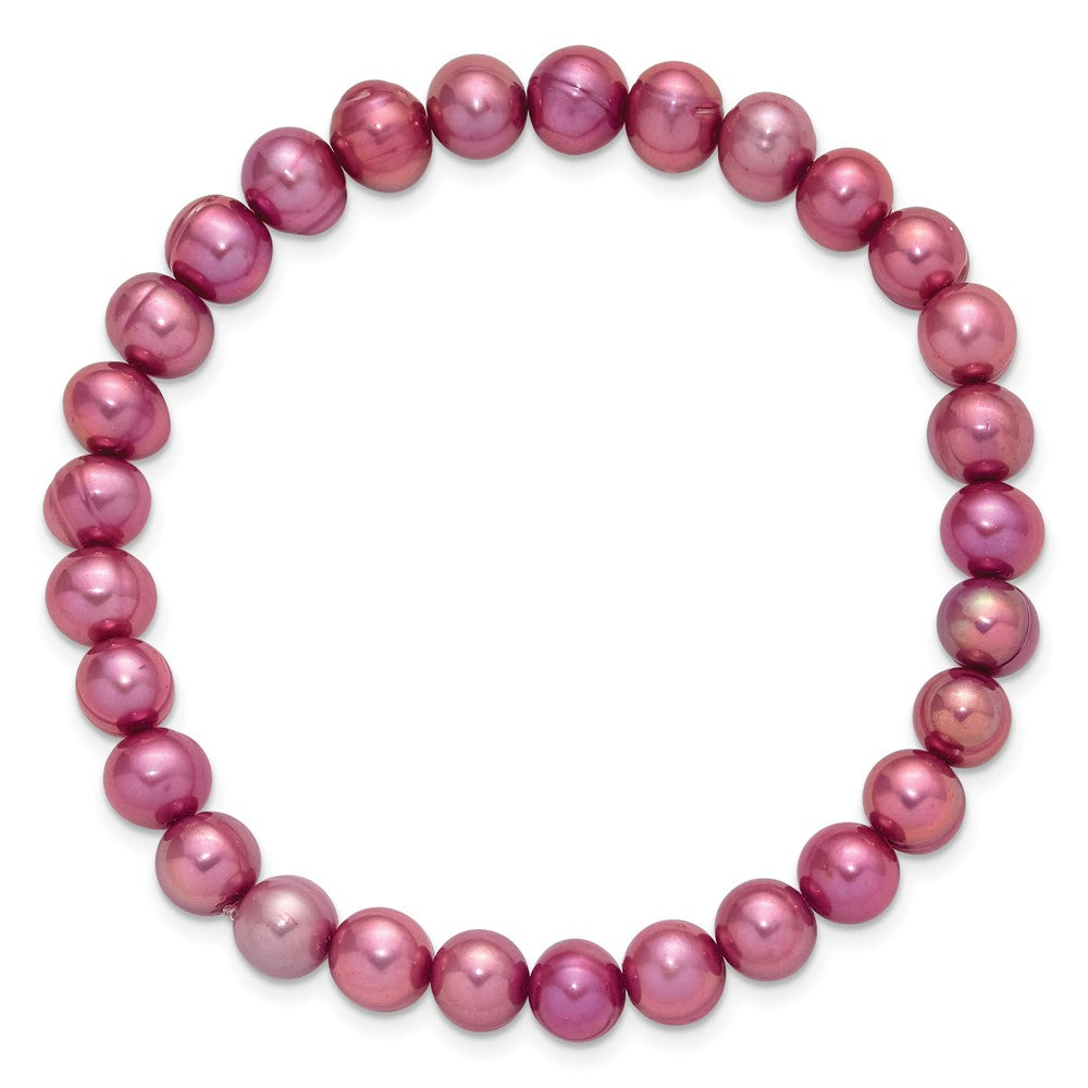 7-8mm Semi-Round Grey/White/Black/Red/Green Freshwater Cultured Pearl Stretch 5-Bracelet Set