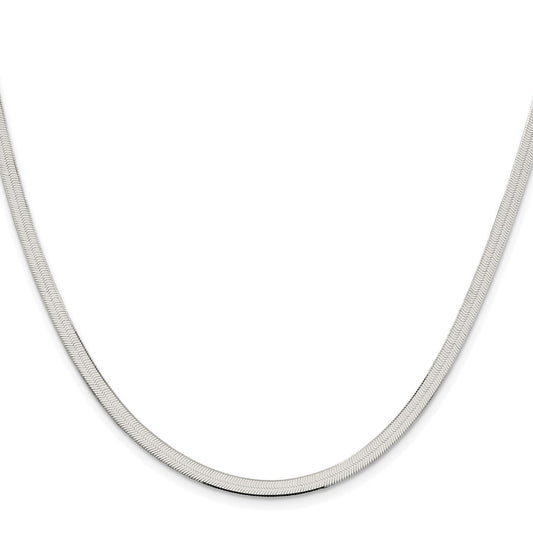 Sterling Silver Rhodium-plated 3.5mm Magic Herringbone Chain
