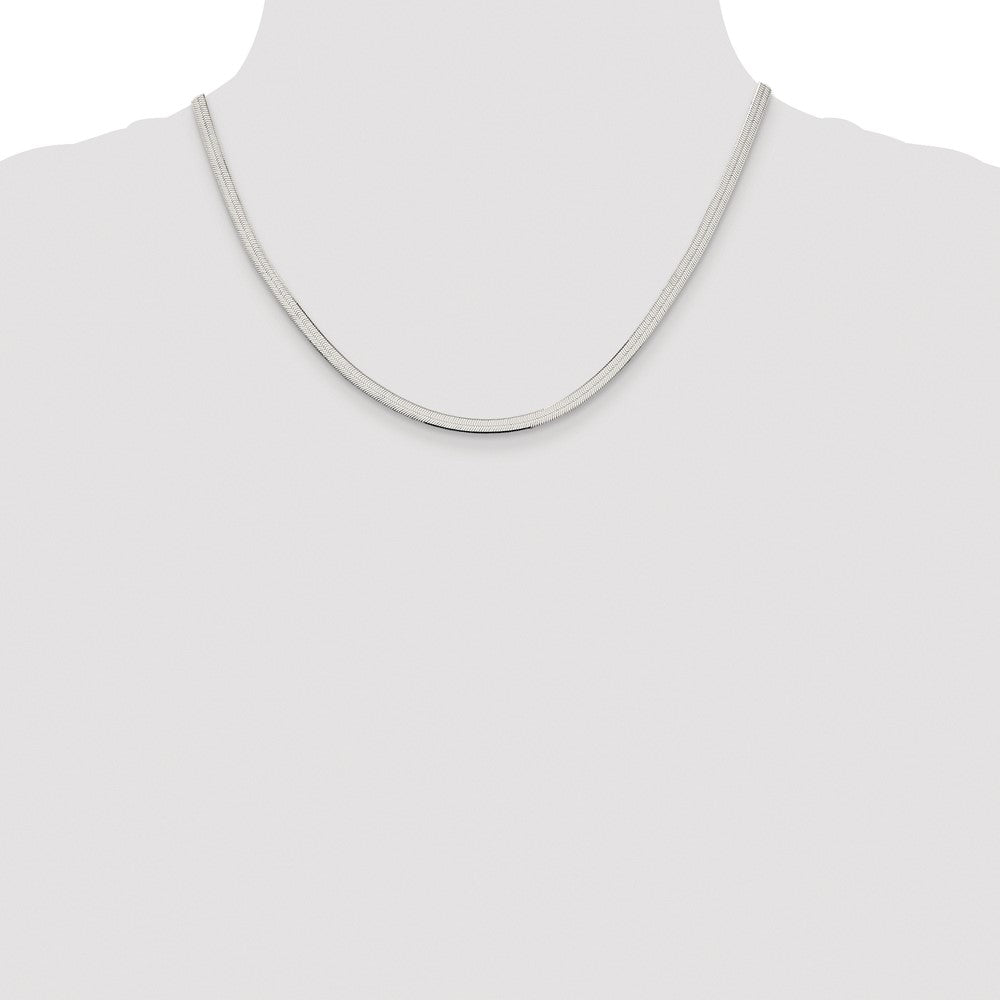 Sterling Silver Rhodium-plated 3.5mm Magic Herringbone Chain