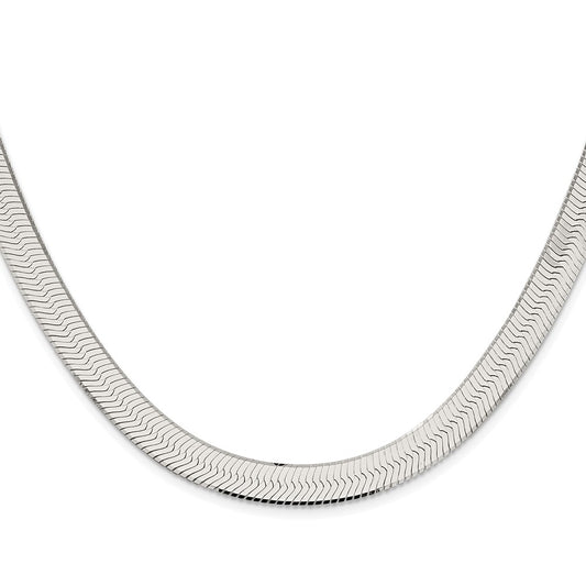 Sterling Silver Rhodium-plated 8.75mm Magic Herringbone Chain