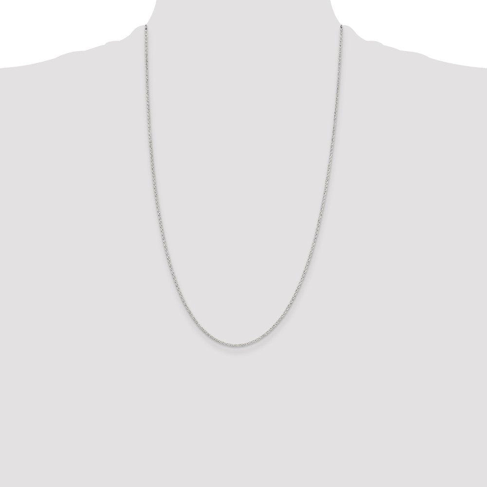 Sterling Silver 1.5mm Diamond-cut Rolo Cable Chain
