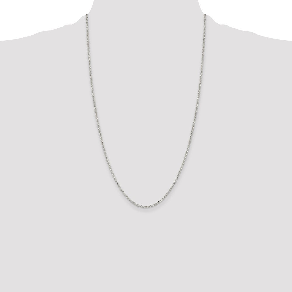 Sterling Silver 2.2mm Diamond-cut Rolo Cable Chain