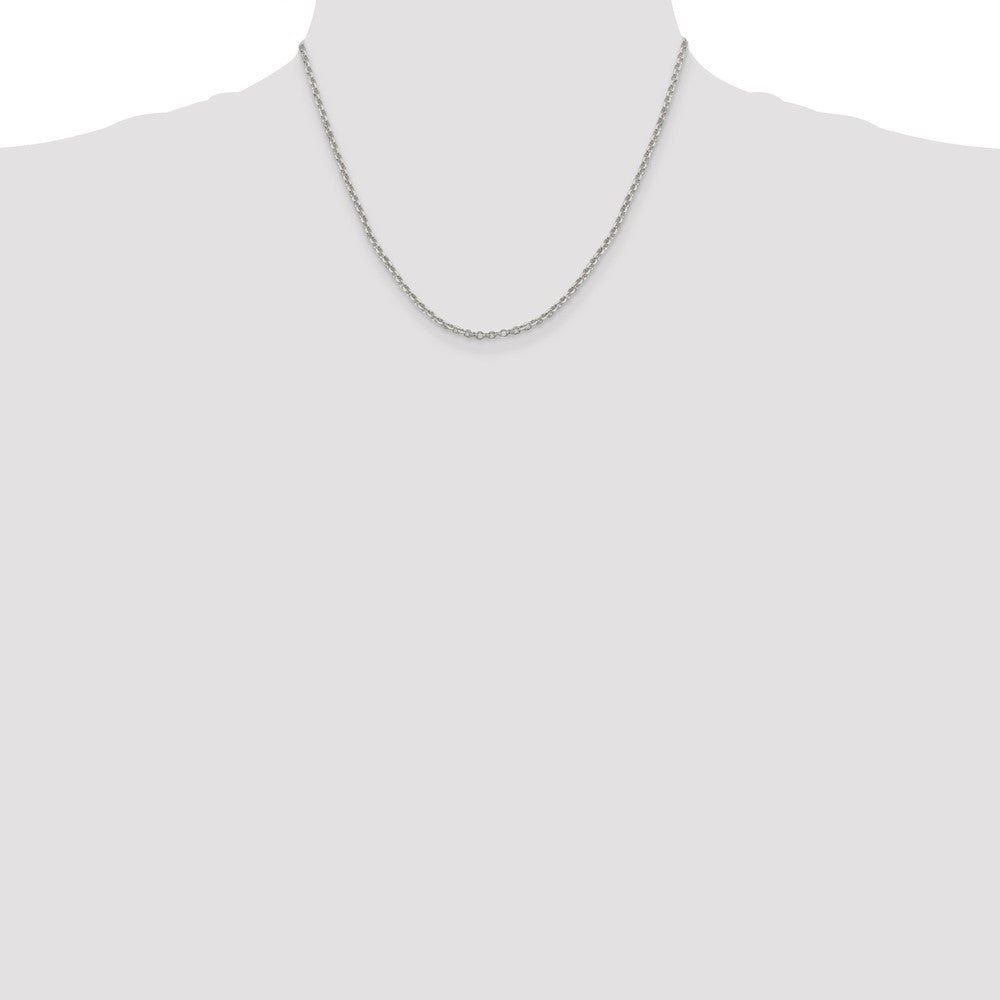Sterling Silver 2.6mm Diamond-cut Rolo Cable Chain