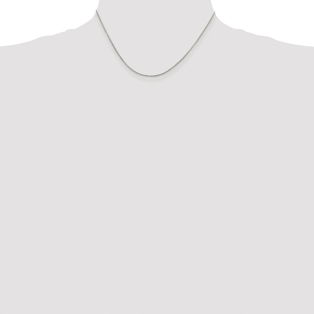 Sterling Silver Rhodium-plated 1mm Round Box Chain